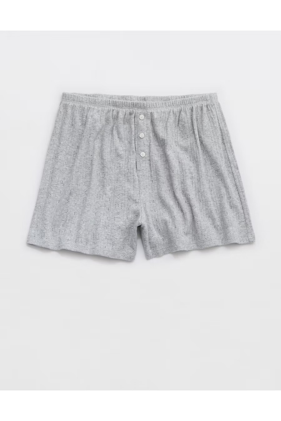 Aerie Off-Duty Pointelle Boxer Women's Medium Heather Gray XXS | American Eagle Outfitters (US & CA)