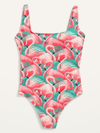Square-Neck French-Cut One-Piece Swimsuit for Women | Old Navy (US)