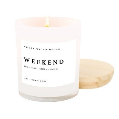 Sweet Water Decor Weekend 11oz White Jar Soy Candle | Target