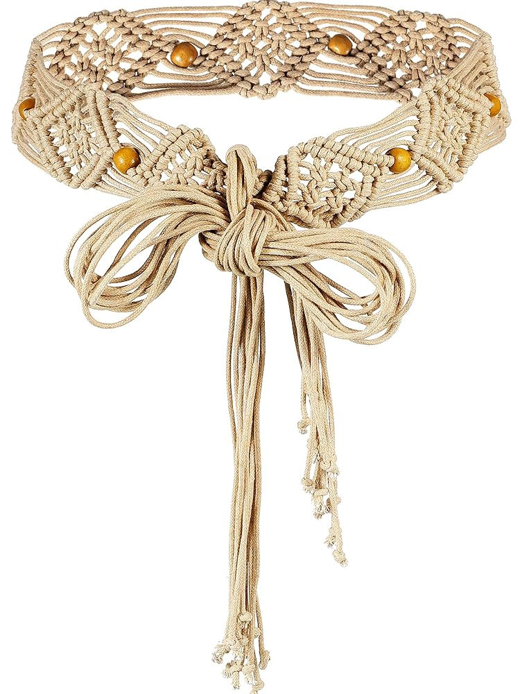 Hercicy Women Bohemian Style Belt Braid Waist Belt for Dresses Woven Belt | Amazon (US)