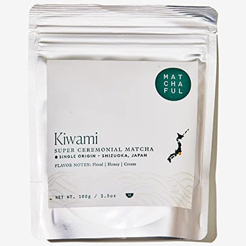 Matchaful Kiwami Single Origin Ceremonial Matcha; Matcha Green Tea Powder from the hills of Shizuoka, Japan; Balanced with a tasting Notes of Floral, Honey, and Cream 100g | Amazon (US)