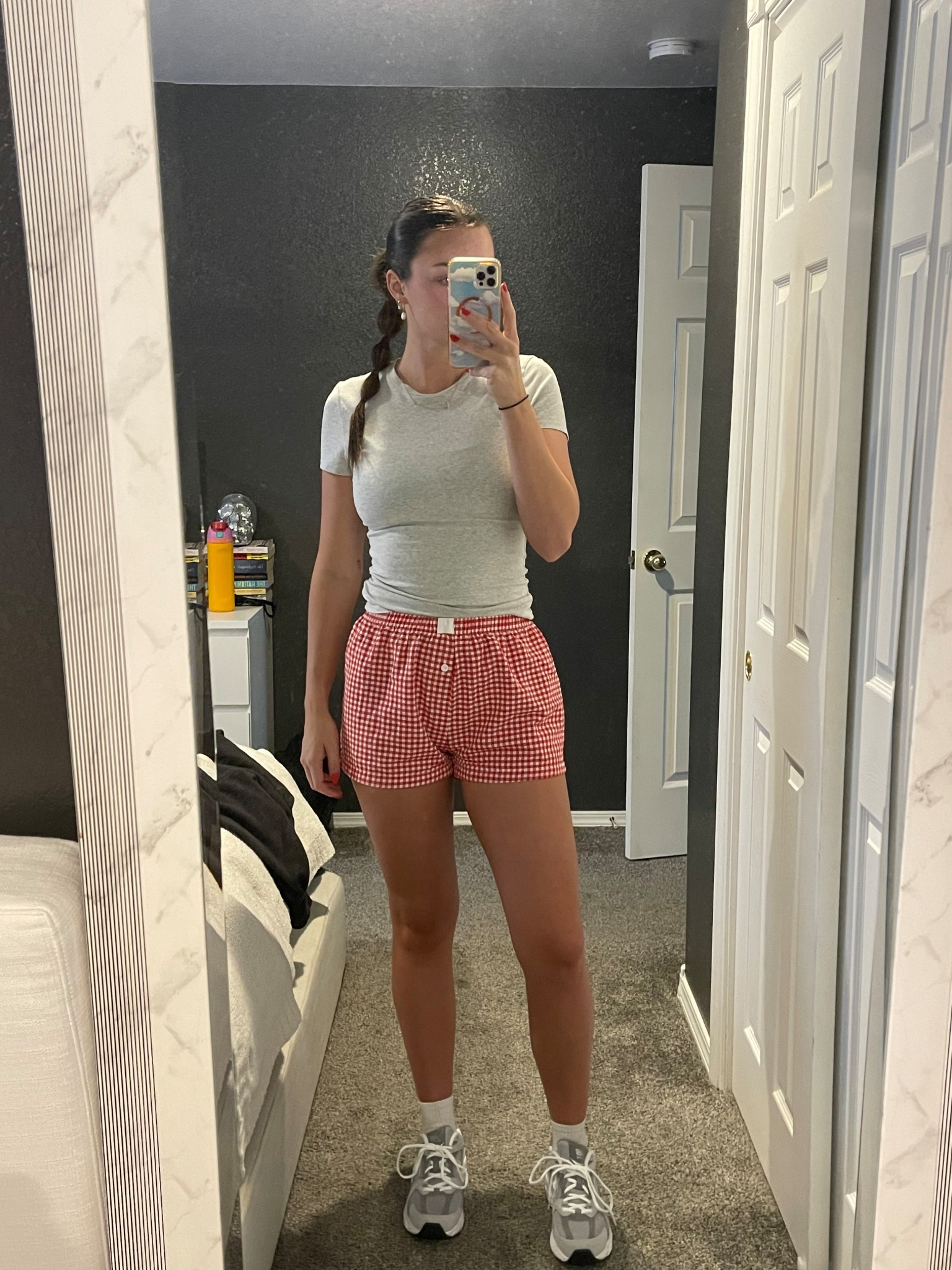 Comfy + casual🫶 wearing boxers and calling it fashion is my cup of tea! 

Bottoms: size S (true to size)
Top: size S (true to size)
Shoes: size 9 (true to size)

Comfy and casual outfits, outfit inspo, casual outfits, Amazon fashion, new balance 530, Abercrombie, owala, summer fashion, bubble braid 