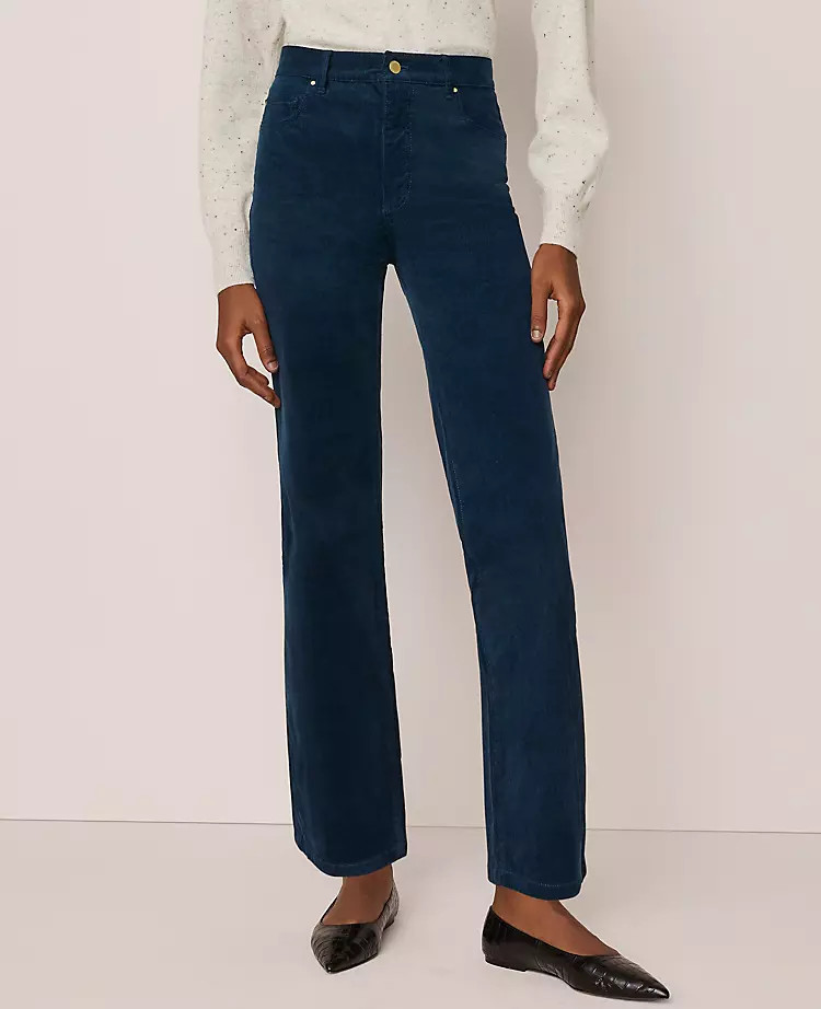 The Petite High Rise Corduroy Pant | Ann Taylor