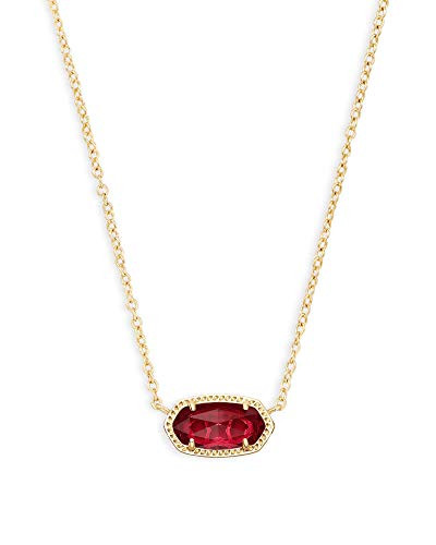 Kendra Scott Elisa Short Pendant Necklace for Women, Dainty Fashion Jewelry, 14K Gold-Plated Brass, Berry Clear Glass | Amazon (US)