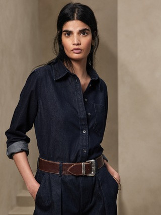 Petite Classic Denim Shirt | Banana Republic (US)