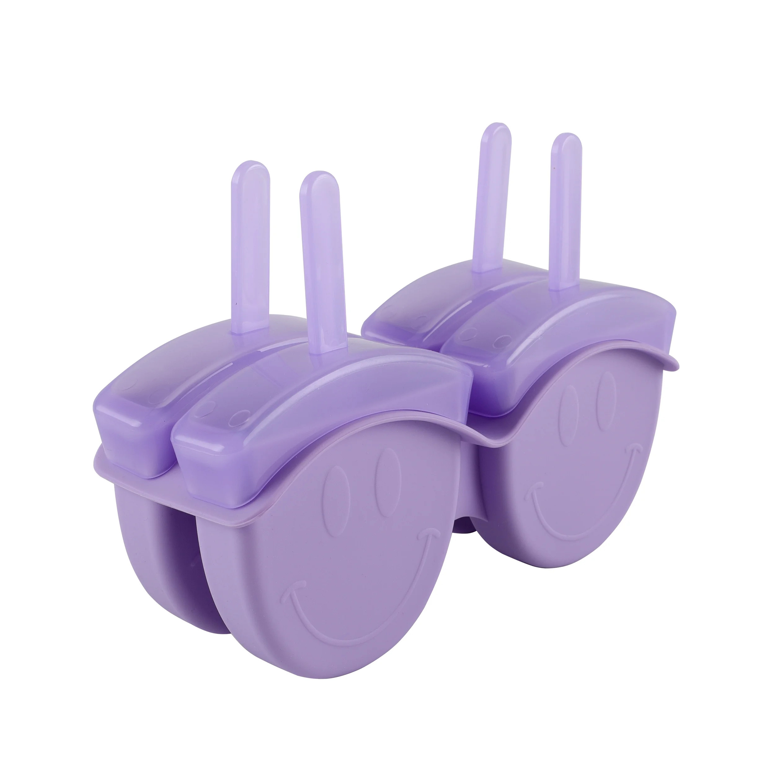 Smiley Face Silicone Ice Pop Molds-4 Cavity Purple | Walmart (US)