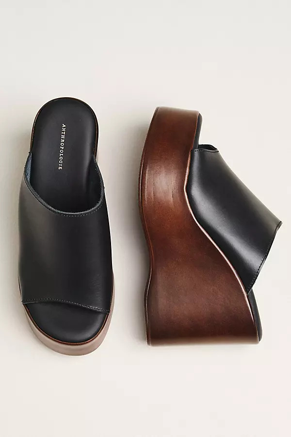 Wooden Platform Wedge Sandals | Anthropologie (US)