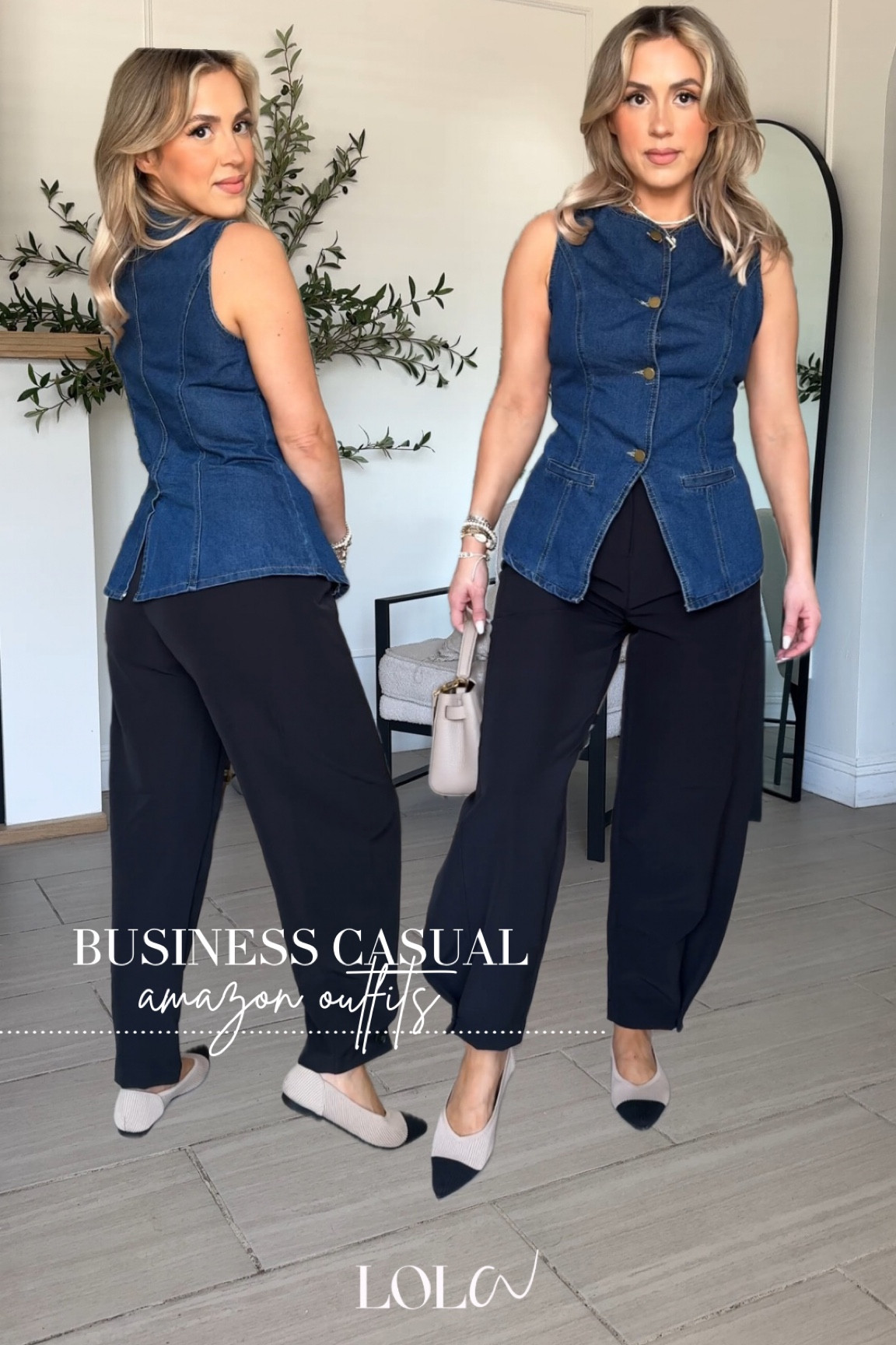 Amazon BUSINESS CASUAL Outfits 🤓🤗

✔️small in trousers + denim long vest (size down runs big)
✔️these are THE MOST comfy flats ever! TTS and wide-feet friendly 

#LTKU #LTKFindsUnder50 #LTKWorkwear