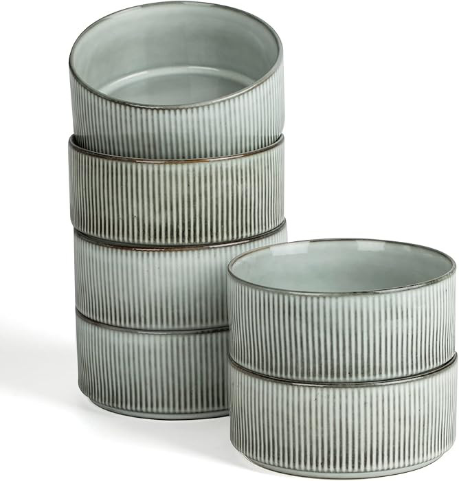 famiware Star Cereal Bowl Set, Soup Bowls Set of 6, Double Reactive Glaze, Stackable, 23 oz Deep ... | Amazon (US)