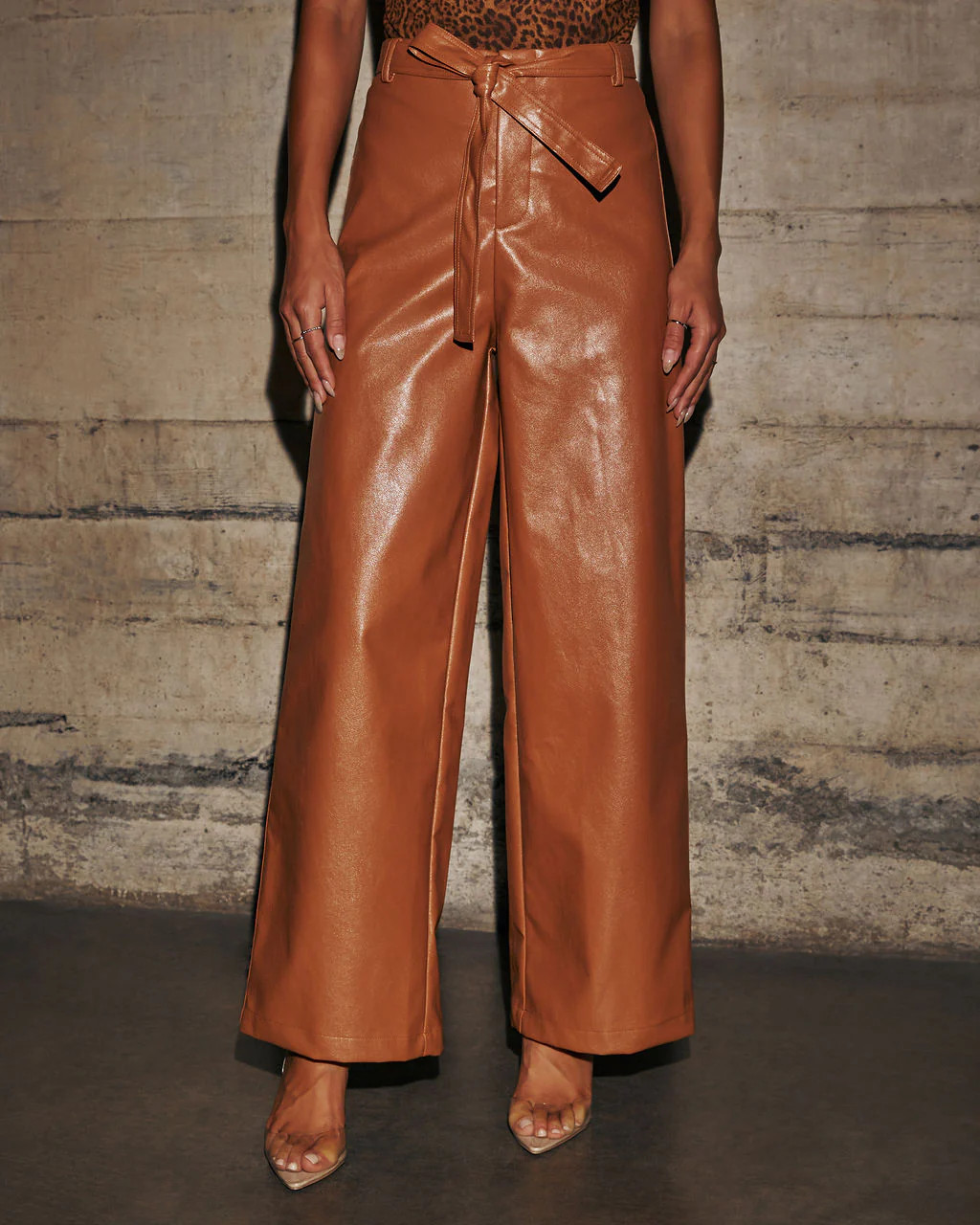 Hudgens Faux Leather Wide Leg Trouser | VICI