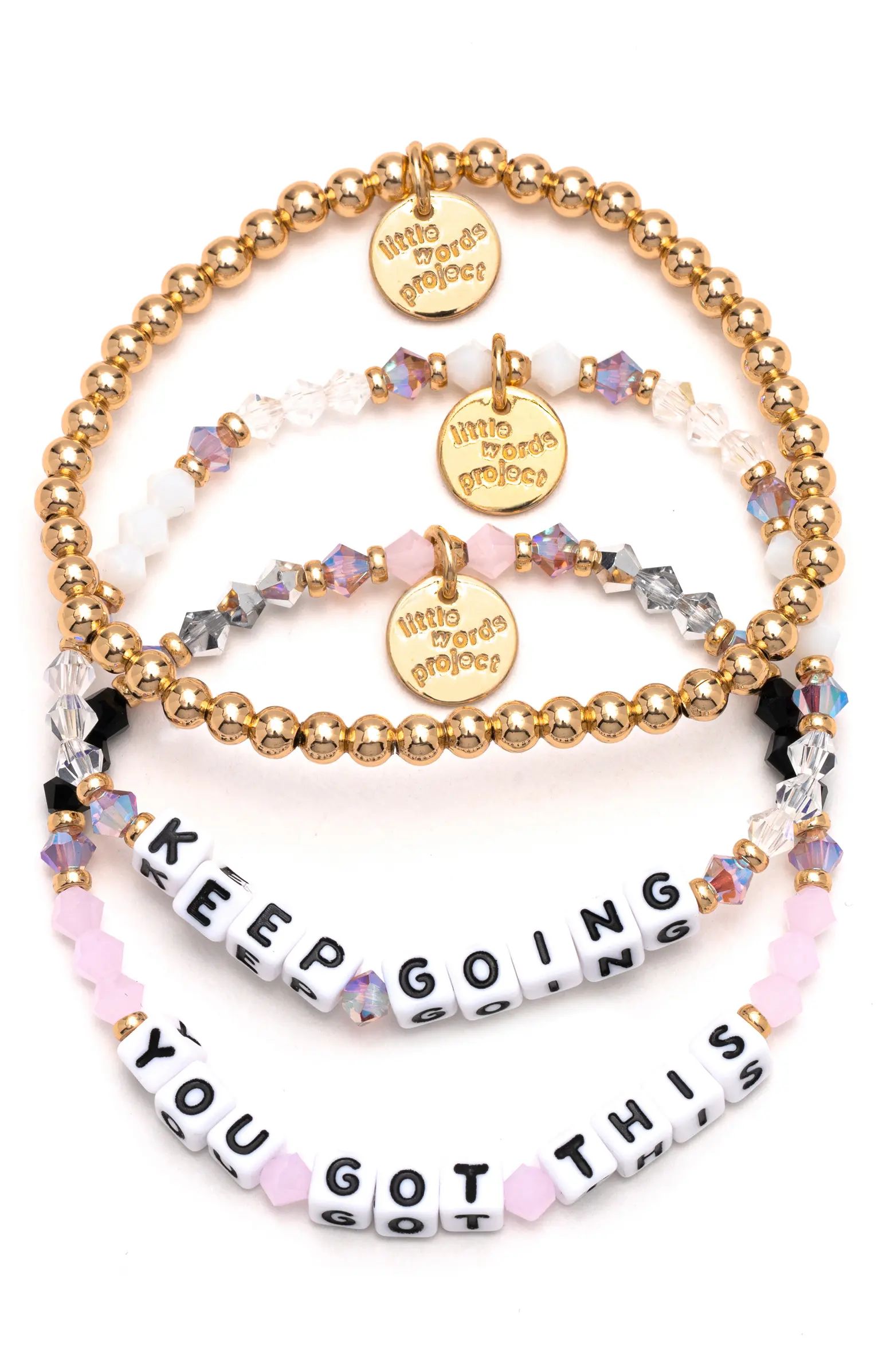 Little Words Project Keep Going/You Got This Set of 3 Stretch Bracelets | Nordstrom | Nordstrom