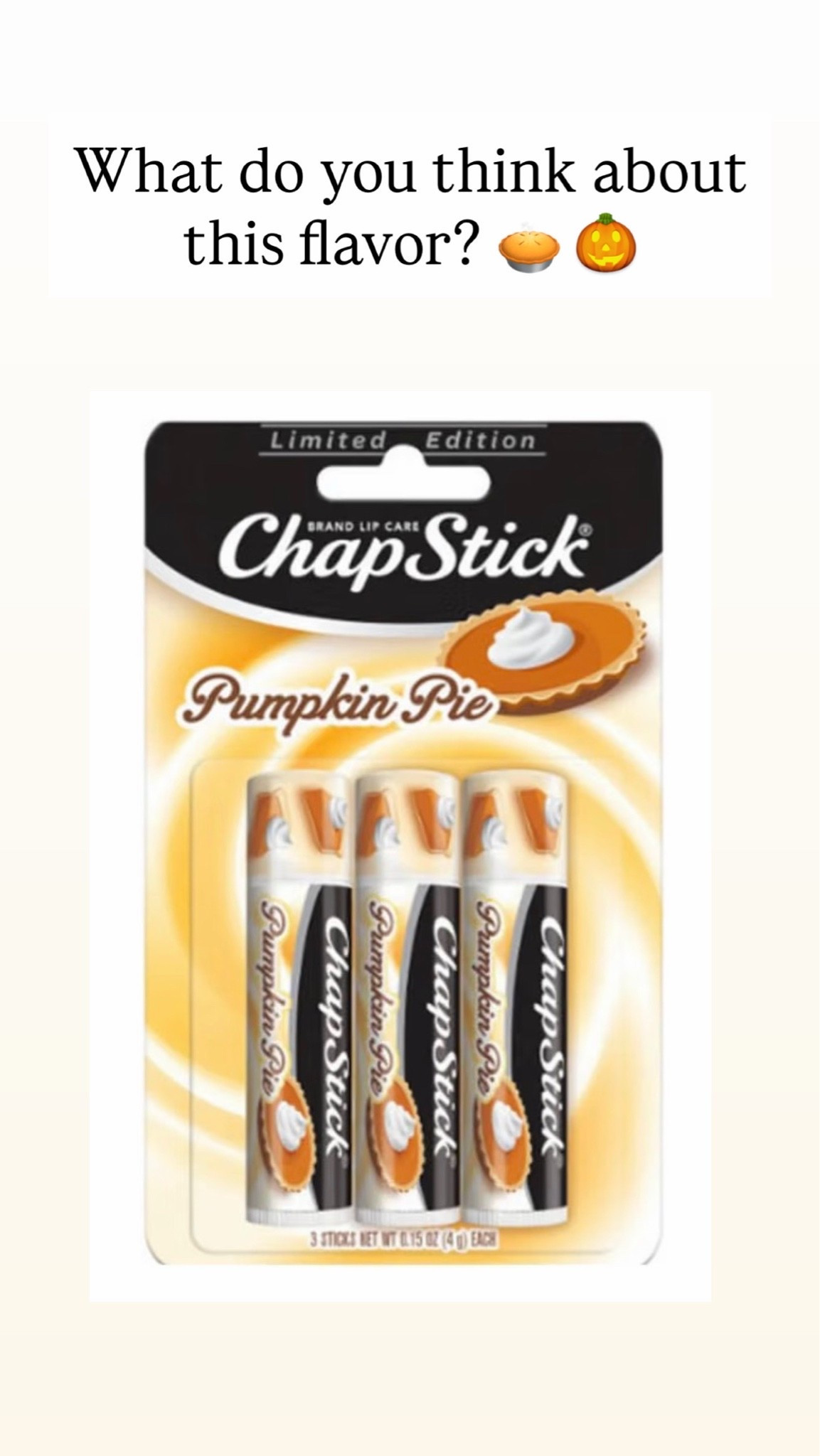 Chapstick with a pumpkin pie flavor

#LTKBeauty