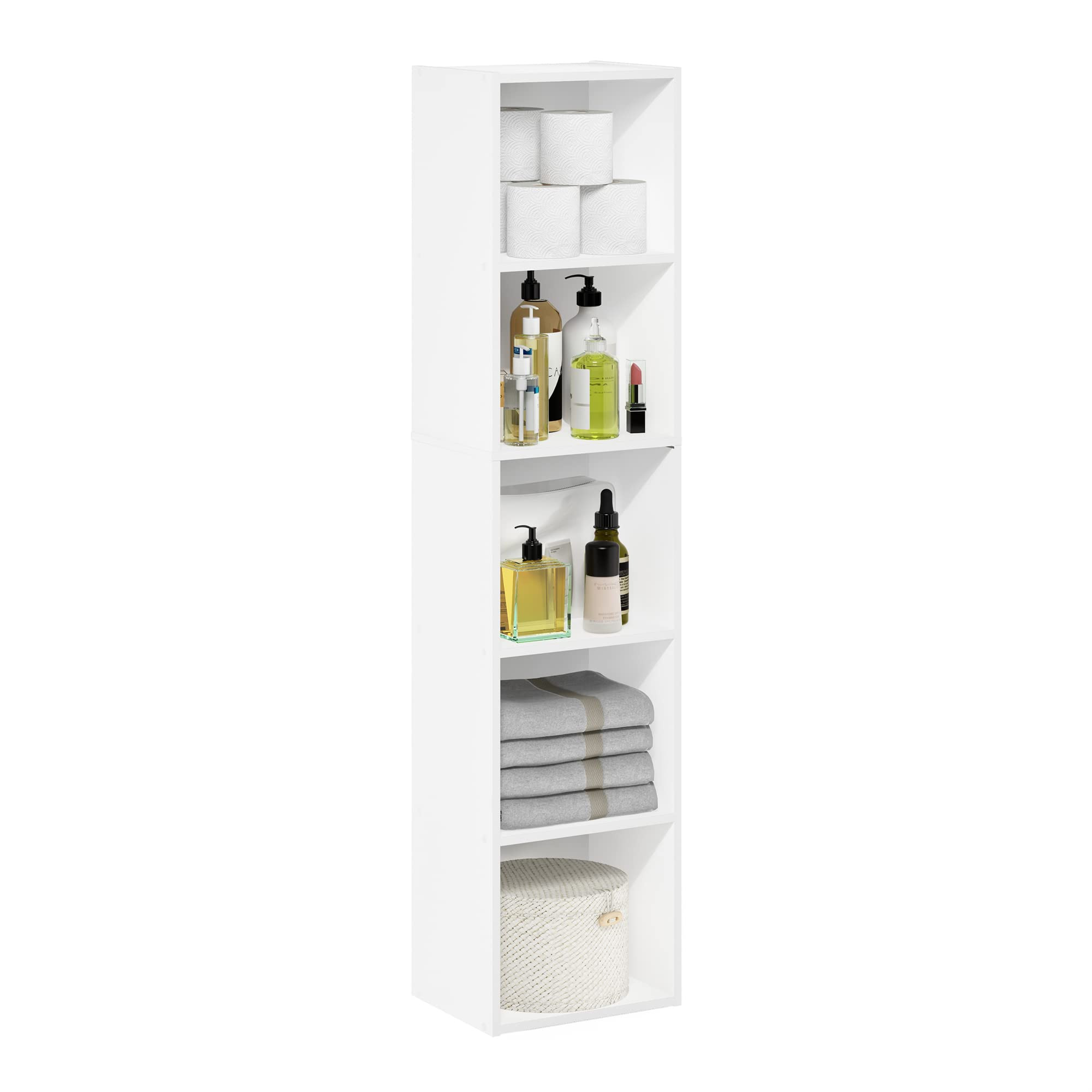 Furinno Luder Bookcase / Book / Storage, 5-Tier Cube, White | Amazon (US)