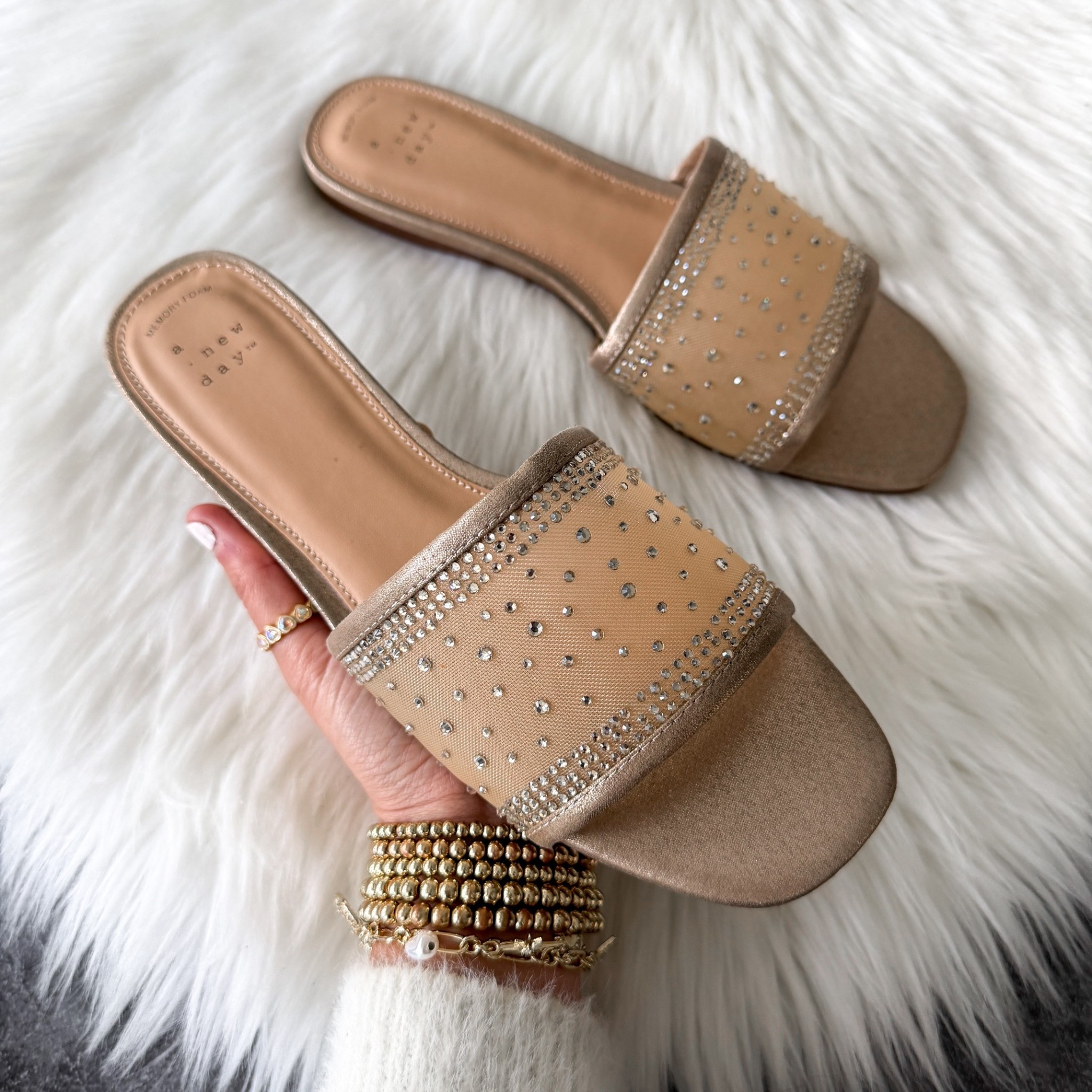 Women’s Elain Sandals - A New Day™ Gold runs true to size 