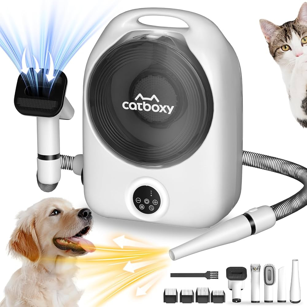 Dog Grooming Vacuum and Pet Dryer, 5-in-1 Dog Vacuum Grooming Kit for Shedding, Low Noise Doggie ... | Amazon (US)