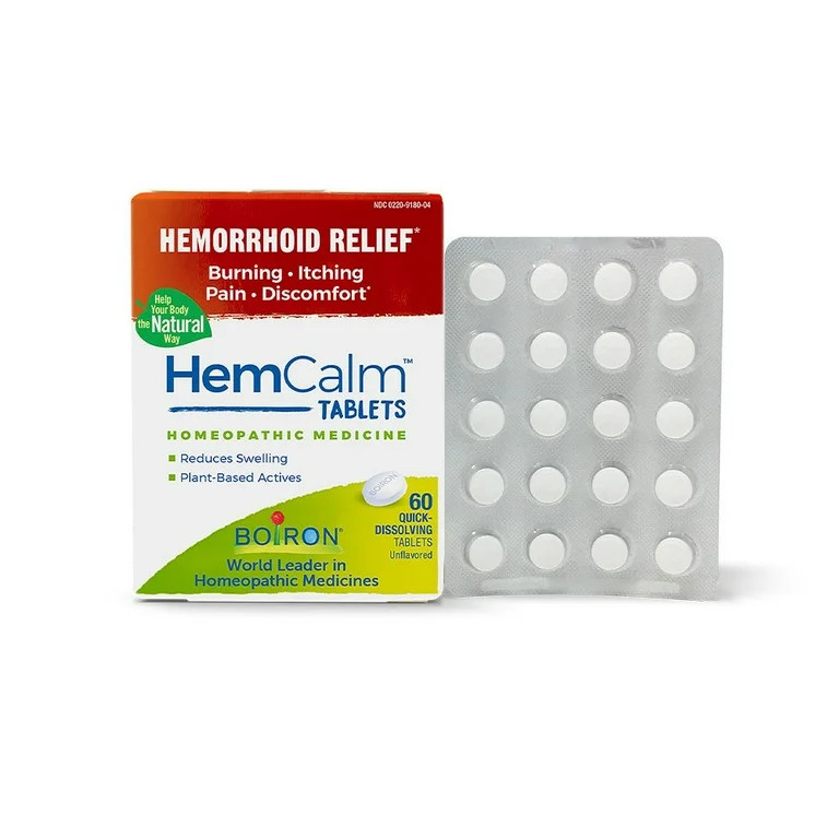 Boiron HemCalm Tablets, Homeopathic Medicine for Hemorrhoid Relief, Burning, Itching, Pain, Disco... | Walmart (US)