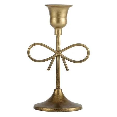 Home Decor Collection Sterling & Noble Home Gold Metal 9.06" Taper Tabletop Indoor Candle Holder,... | Walmart (US)