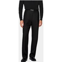 Suitsupply Black Wide Leg Straight Pants | Suitsupply (US)