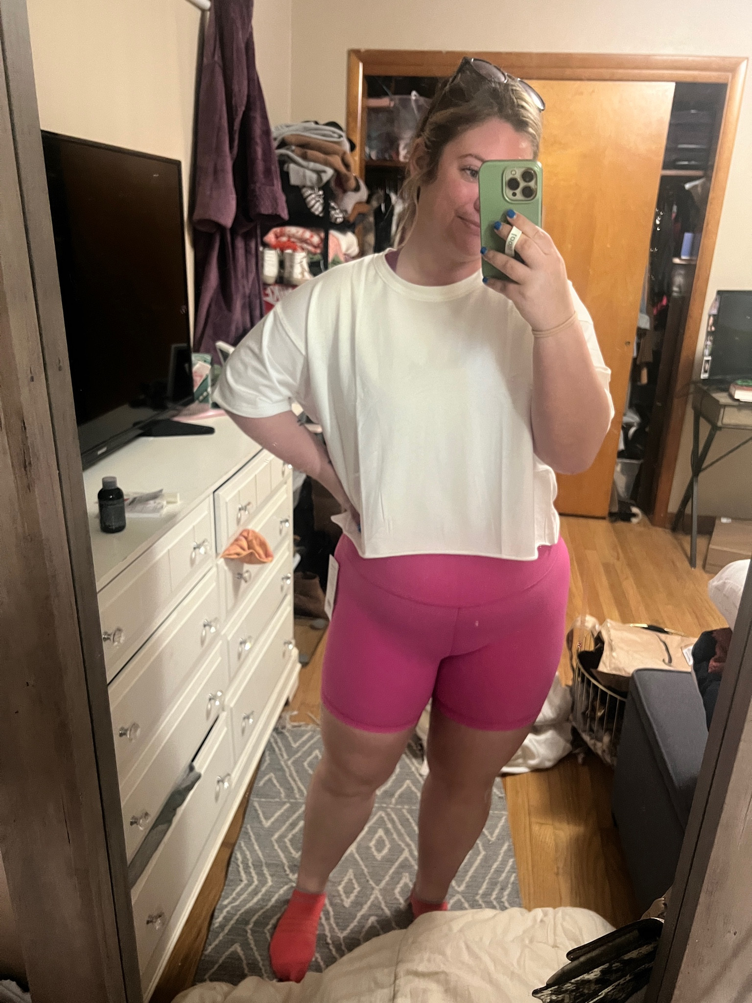 Recent Amazon order, Amazon workout, biker shorts, workout top, crop top, short sleeve summer top, dog bones, hairbrush, Unbrush TikTok brush 

Shorts: Size L  6” TTS
Top: L TTS

#LTKfindsunder50 #LTKActive #LTKmidsize