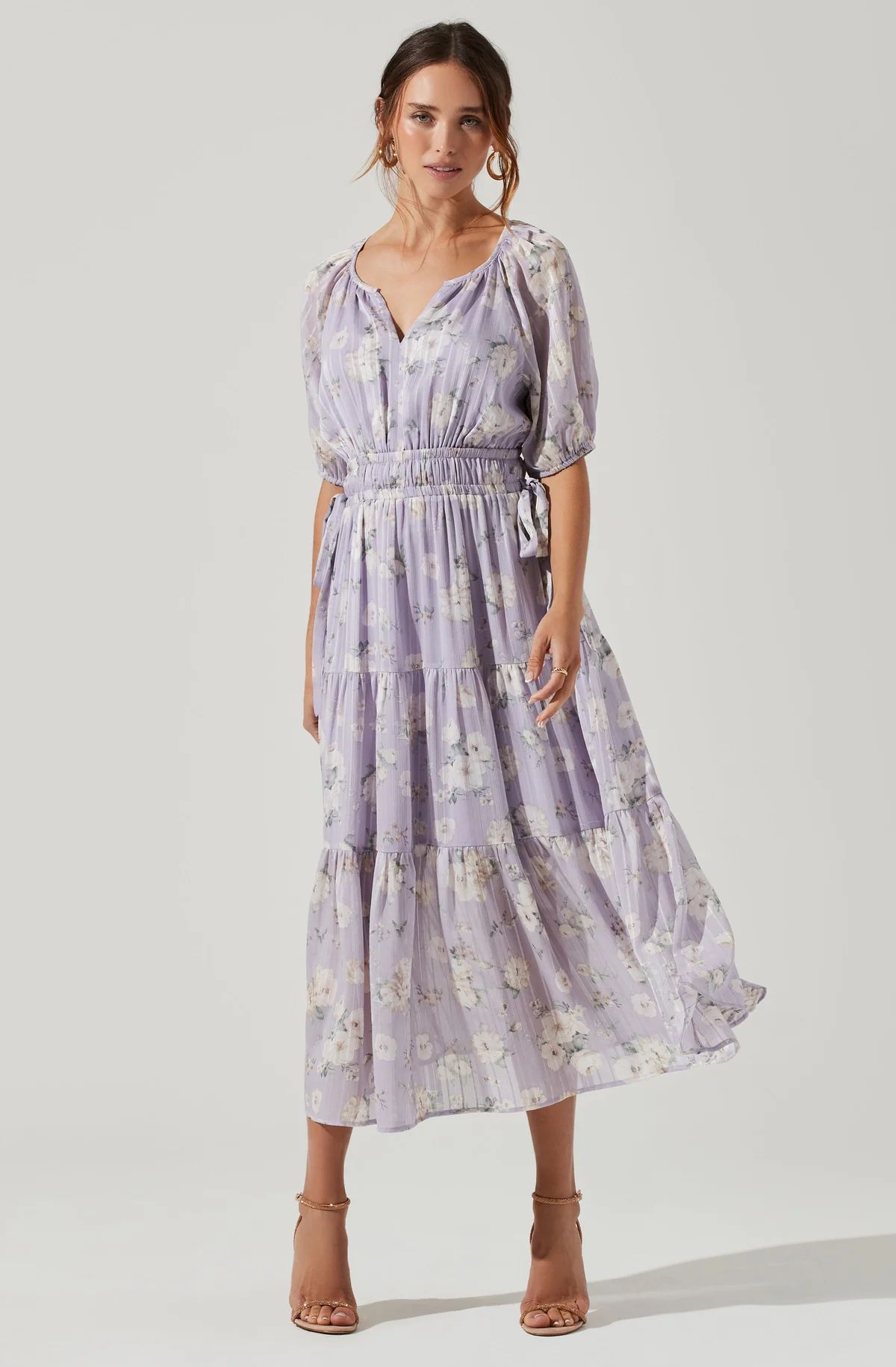 Cinched Waist Tiered Midi Dress | ASTR The Label (US)