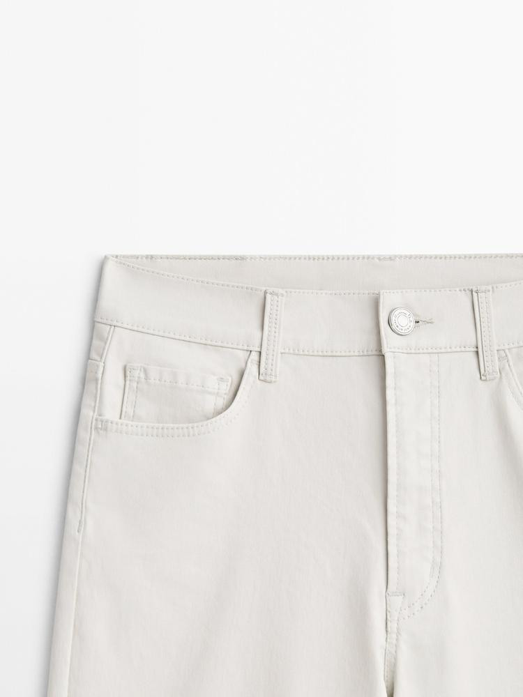 High-waist straight-leg coated trousers | Massimo Dutti UK