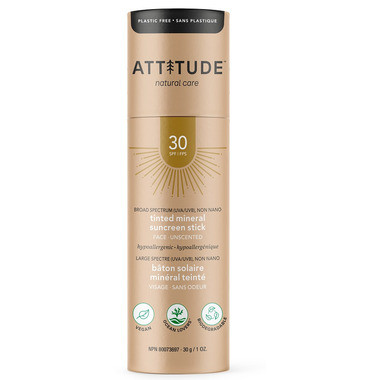 ATTITUDE Tinted Mineral Sunscreen Face Stick Unscented SPF 30 | Well.ca