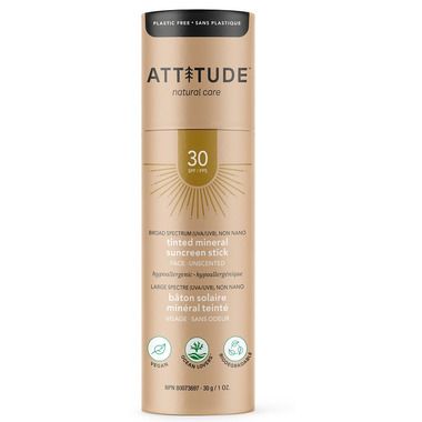 ATTITUDE Tinted Mineral Sunscreen Face Stick Unscented SPF 30 | Well.ca