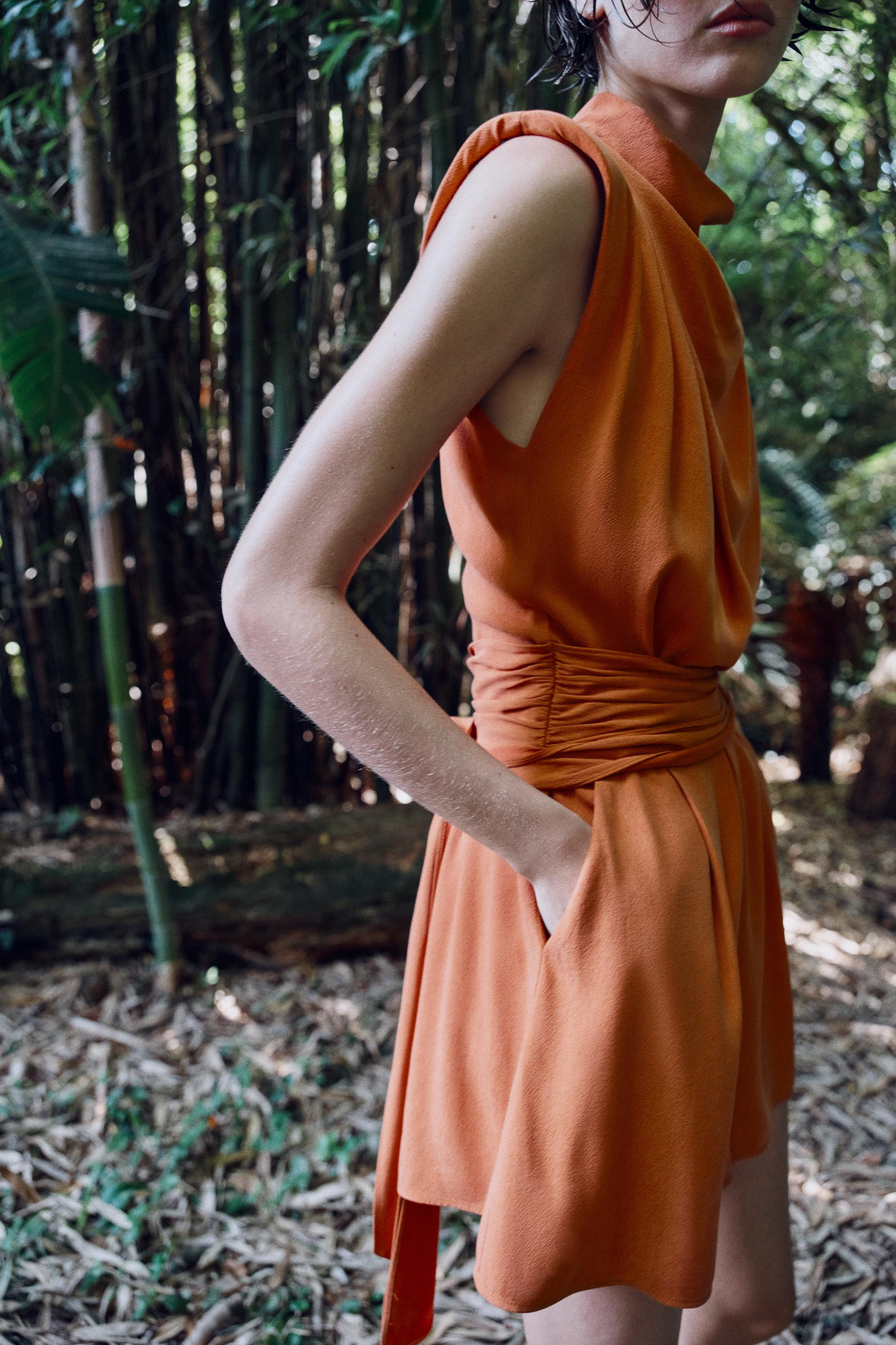 BELTED PLAYSUIT WITH SHOULDER PADS | Zara UK