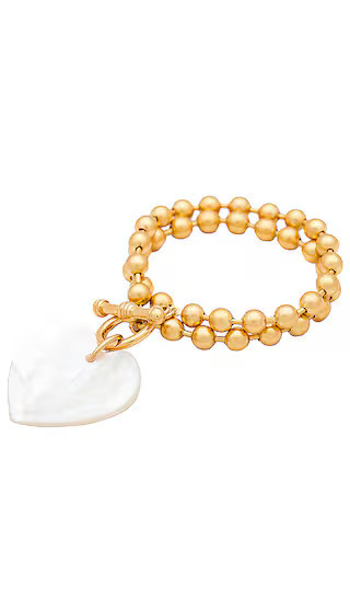 Brinker + Eliza Heart On Your Sleeve Bracelet in Metallic Gold. | Revolve Clothing (Global)