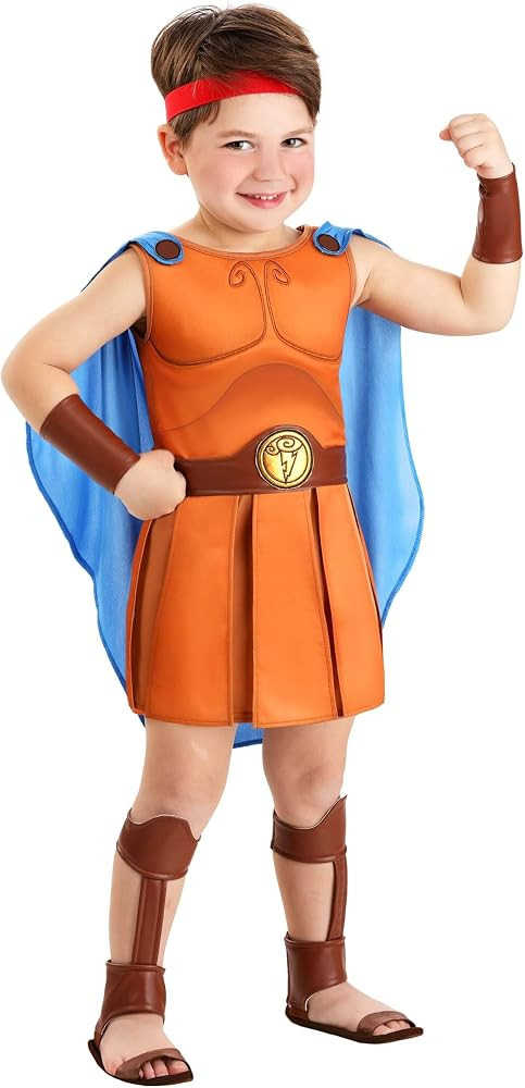 Deluxe Disney Hercules Toddler Costume - Greek Hero Halloween Outfit with Tunic, Cape, Belt & Accessories | Amazon (US)