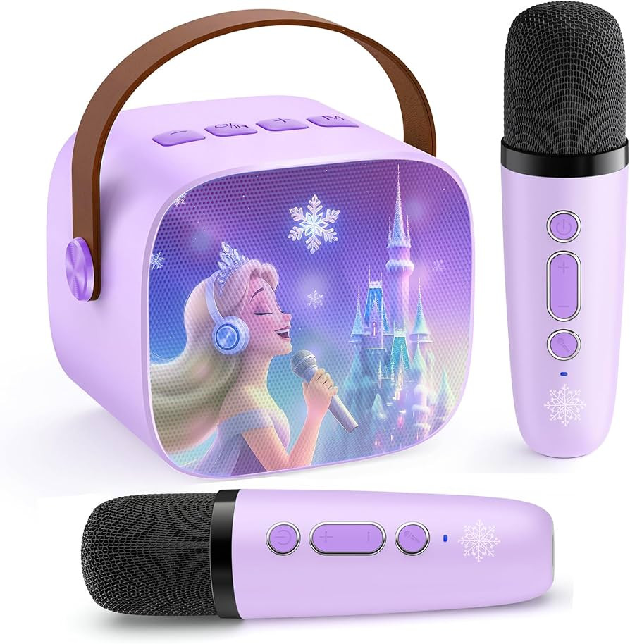 Kids Karaoke Machine for Kids Frozen Toys for Girl Gift, Mini Karaoke Machine With 2 Wireless Mic... | Amazon (US)