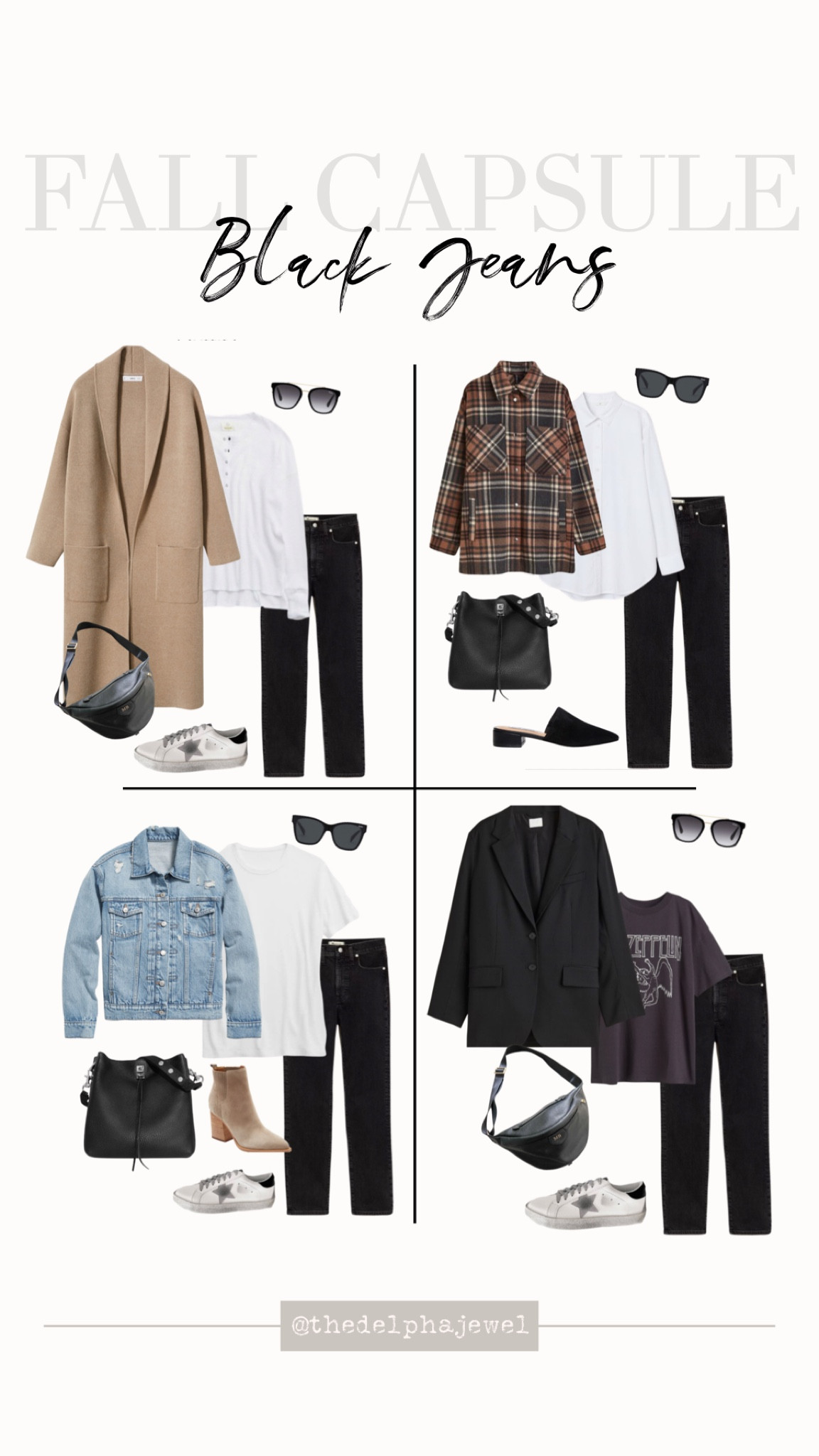 Fall capsule: basic closet staples for fall

Four outfit ideas for black perfect vintage straight leg jeans

Real mom style, casual fall style, outfit ideas for fall, legging style, over 40 style, capsule wardrobe, old navy style, madewell style, h&m style, oversized coatigan, bumbag, Chelsea boots, straight leg jeans, plaid shirt jacket, shacket, golden goose look for less, Rebecca minkoff, ankle booties



Follow my shop @thedelphajewel on the @shop.LTK app to shop this post and get my exclusive app-only content!

#liketkit #LTKSeasonal #LTKunder100 #LTKstyletip
@shop.ltk
https://liketk.it/3PUjk

#LTKstyletip #LTKunder100 #LTKSeasonal