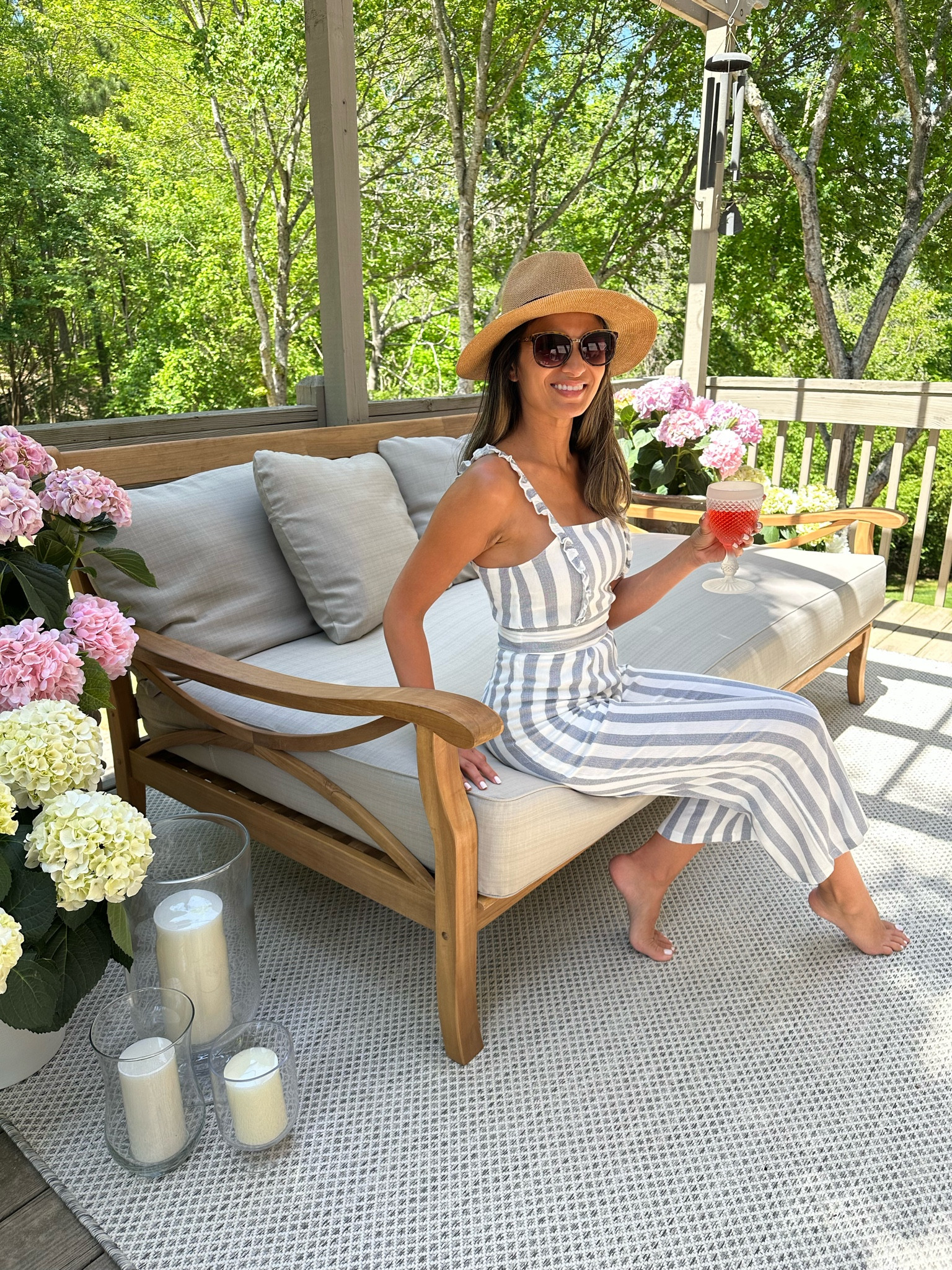 Outdoor area rug, overstock, wayfair, daybed, teak furniture, 

#LTKFind #LTKSeasonal #LTKhome