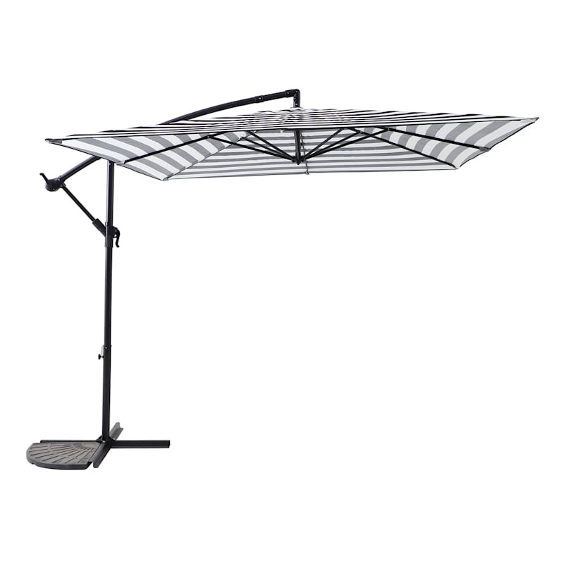 Providence Outdoor Offset Striped Umbrella, 8' | At Home
