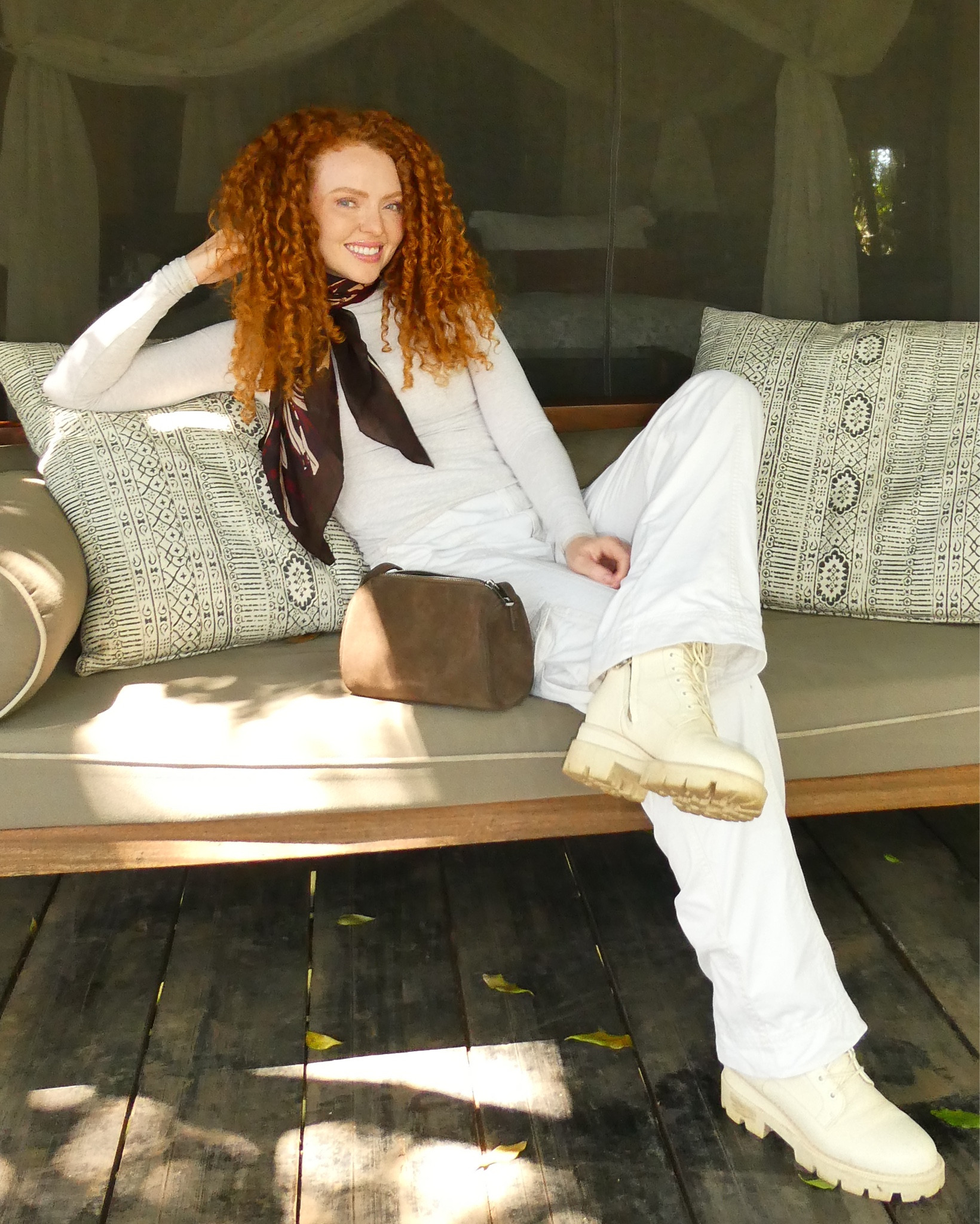 Safari outfitting series 🦒🤎
- long sleeve cotton shirts
- cargo pants 
- little scarf for warmth and also neck protection (sun is intense)
- you don’t need a cute purse either you but I brought one for dinners🥰
- combat boots that are waterproof is nice, but they don’t have to be unless you plan to hike, I didn’t hike this trip. If I did I would have brought my hiking boots. I liked some good ones below that I love. These were great for around the lodge and jumping on and off the safari vehicle.  And cute enough for fancier outfits. #safarioutfit 

#LTKHoliday #LTKStyleTip #LTKActive