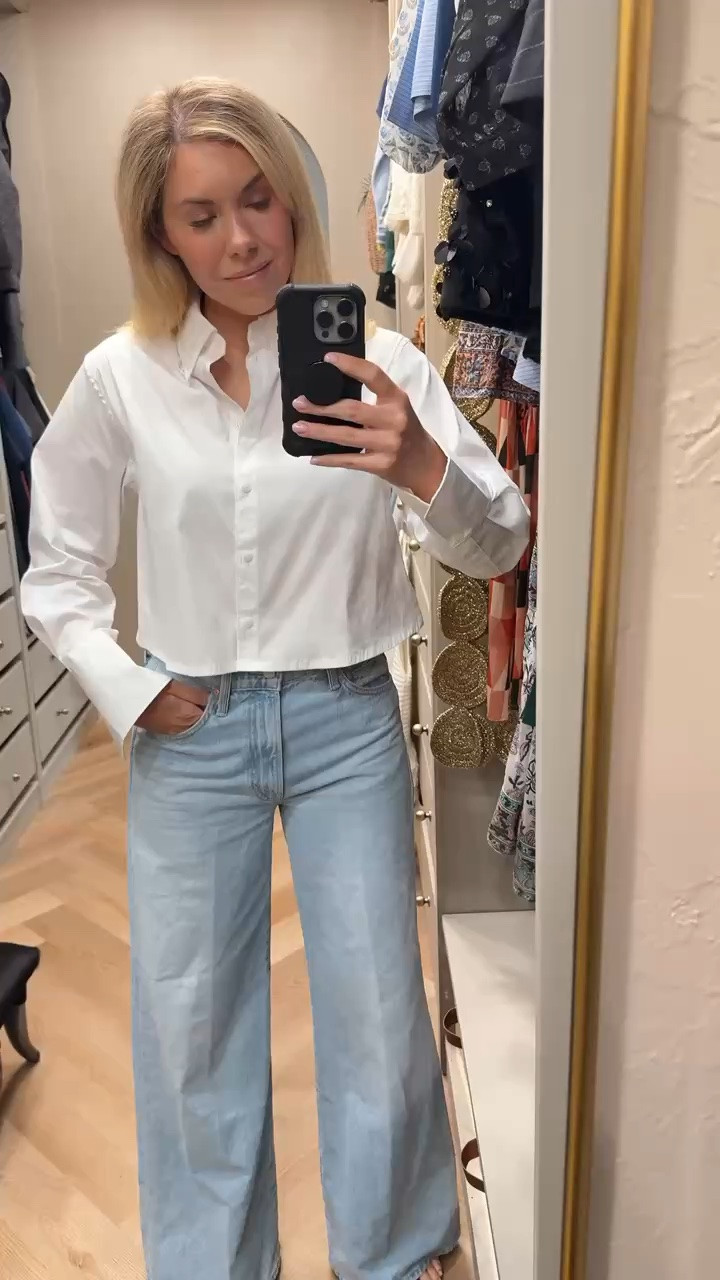 This cropped button down is getting so much wear - I can’t believe how good the quality is!

Jeans are selling out - linked to 2 places that have them!