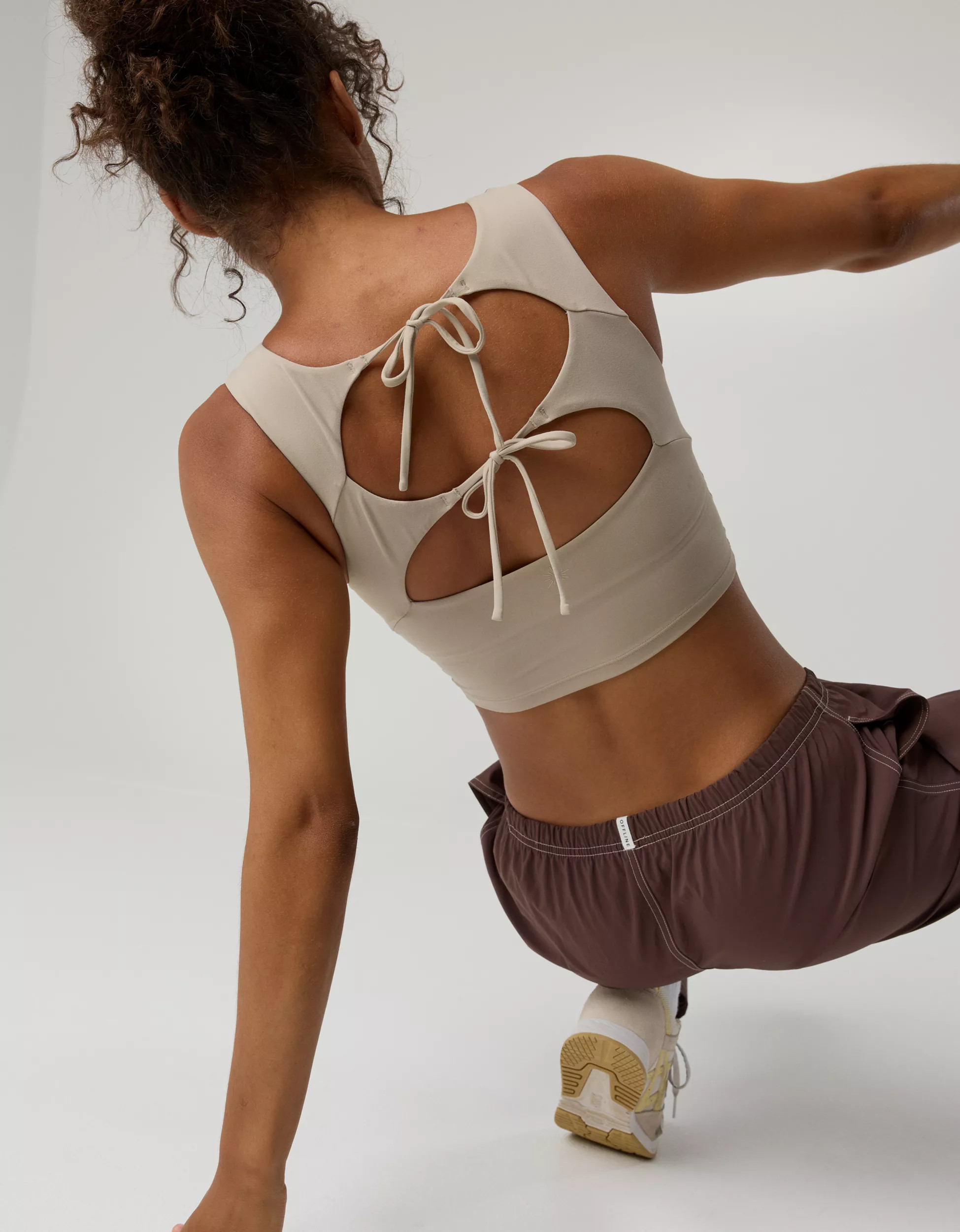 OFFLINE By Aerie Real Me XTRA Tie Back Longline Sports Bra | Aerie