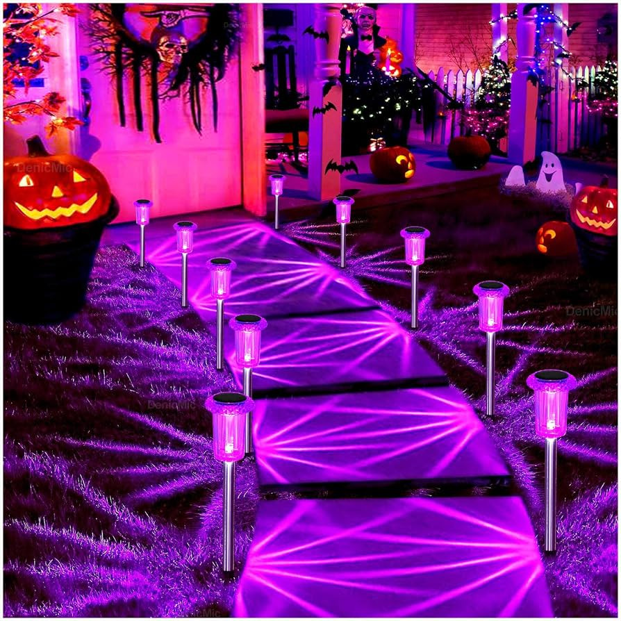 DenicMic Solar Halloween Lights Outdoor Waterproof 10 Pack Halloween Decor | Amazon (US)