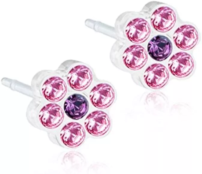  Blomdahl Medical Plastic Earrings with Crystal