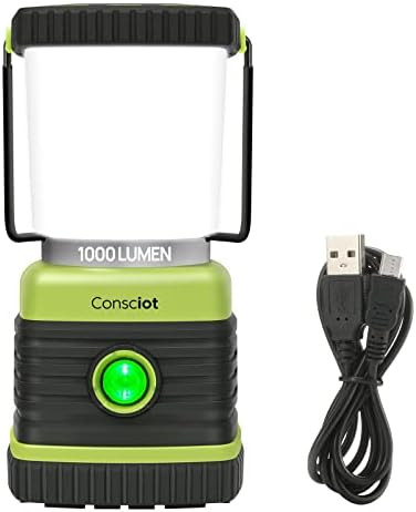 Consciot LED Camping Lantern Rechargeable, Dimmable with 1000LM, 4 Light Modes, 4400mAh Power Ban... | Amazon (US)
