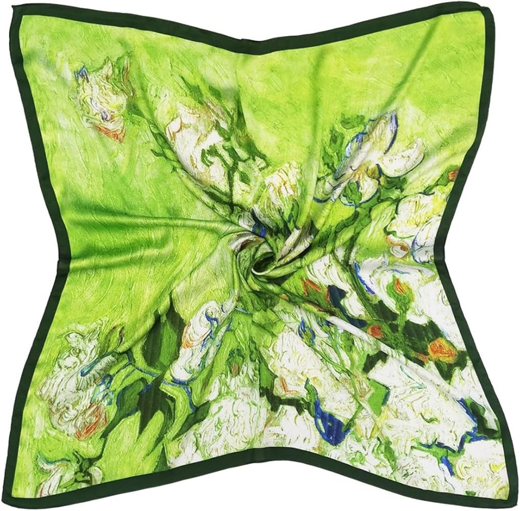 Julunar Silk Like Head Scarf for Women - Satin Large Hair Scarves - 35" Square Silk Hair Wrap for... | Amazon (US)