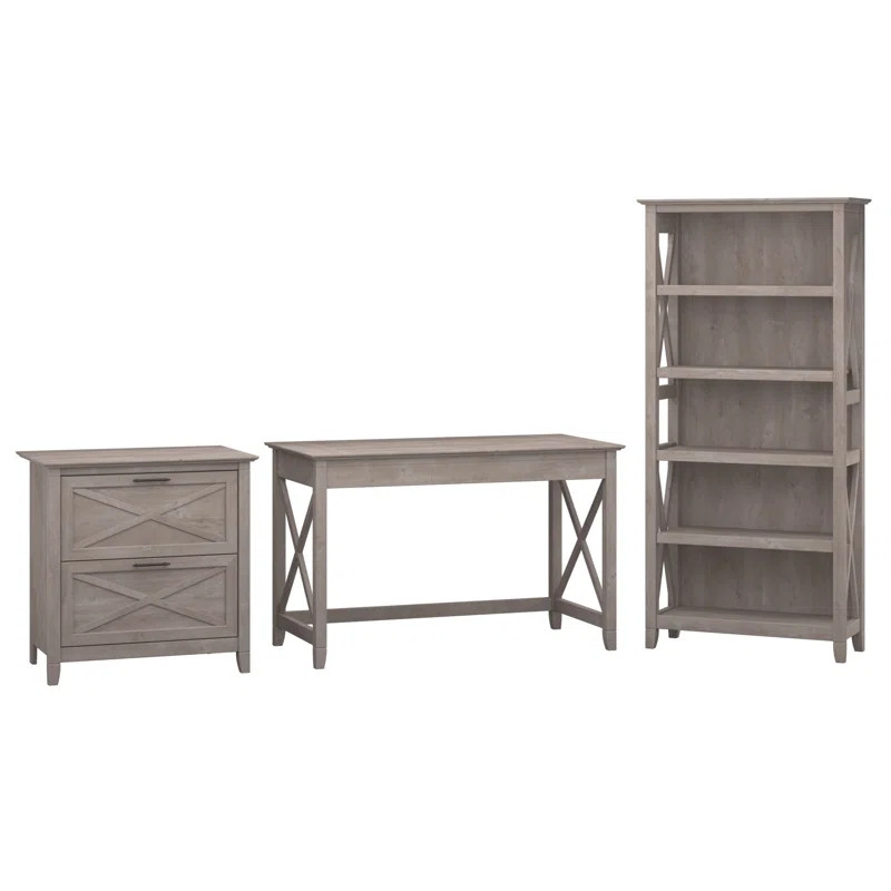 Cyra Desk, Bookcase and Filing Cabinet Set | Wayfair North America