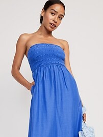 Fit & Flare Eyelet-Embroidered Smocked Maxi Cami Dress for Women | Old Navy (US)