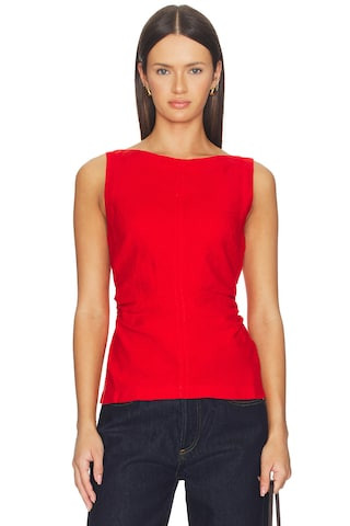 Madewell Addison Linen Top in Wild Poppy from Revolve.com | Revolve Clothing (Global)