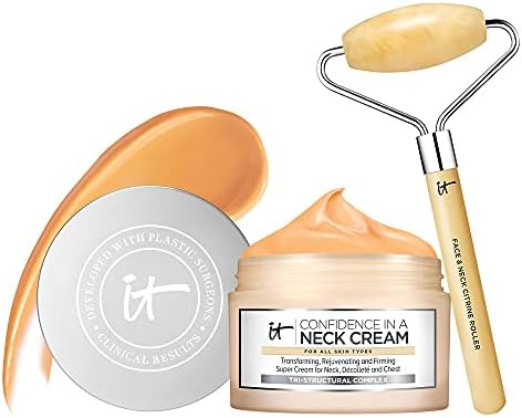 IT Cosmetics Smooth & Tighten Skincare Set - Includes Confidence in a Neck Cream (2.6 oz) + Heavenly | Amazon (US)