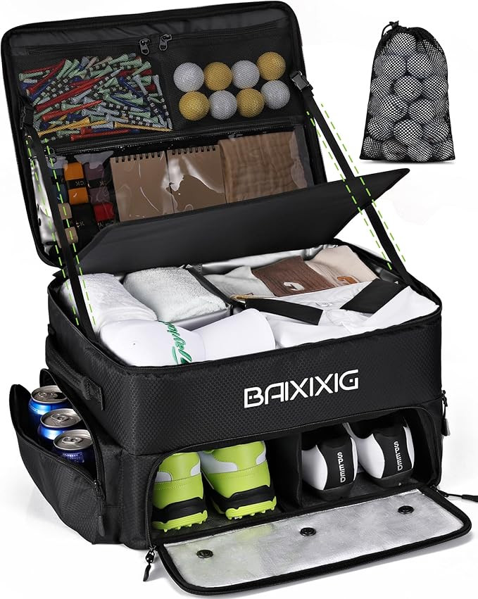 Golf Trunk Organizer, Waterproof Car Golf Locker with Separate Ventilated Compartment for 2 Pair ... | Amazon (US)