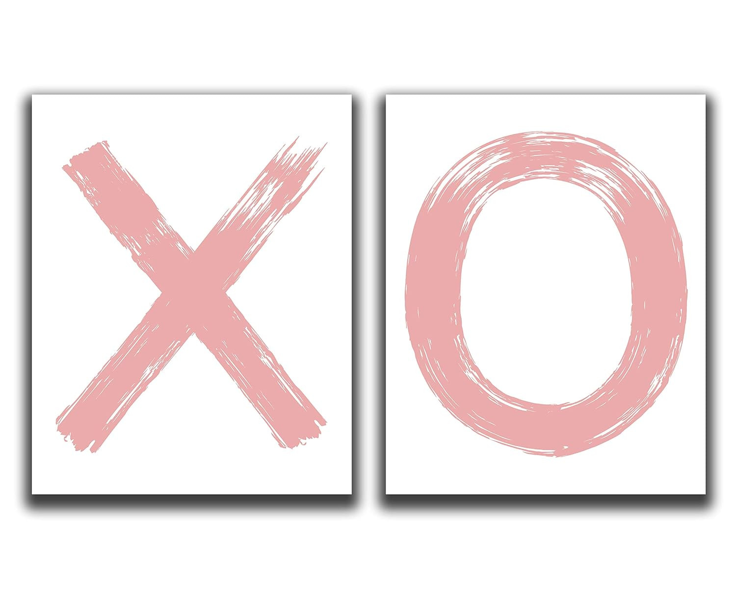 XO Wall Art - Set of 2-8x10" UNFRAMED Prints - Modern, Minimal, Pink Nursery Wall and Girls Room ... | Amazon (US)
