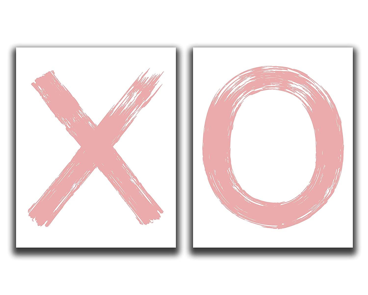 XO Wall Art - Set of 2-8x10" UNFRAMED Prints - Modern, Minimal, Pink Nursery Wall and Girls Room ... | Amazon (US)