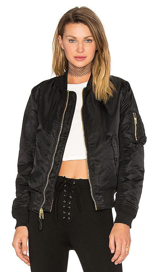 ALPHA INDUSTRIES MA-1 W Bomber in Black. - size L | Revolve Clothing (Global)