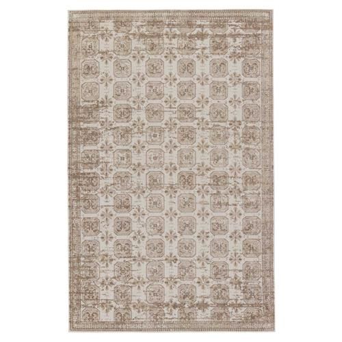 Jaipur Living Vibe Allora Global Bazaar Beige Trellis Patterned Washable Rug - 4'x6' | Kathy Kuo Home